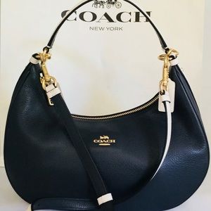 New Coach Hobo MidNight Blue/Cream Color Purse
